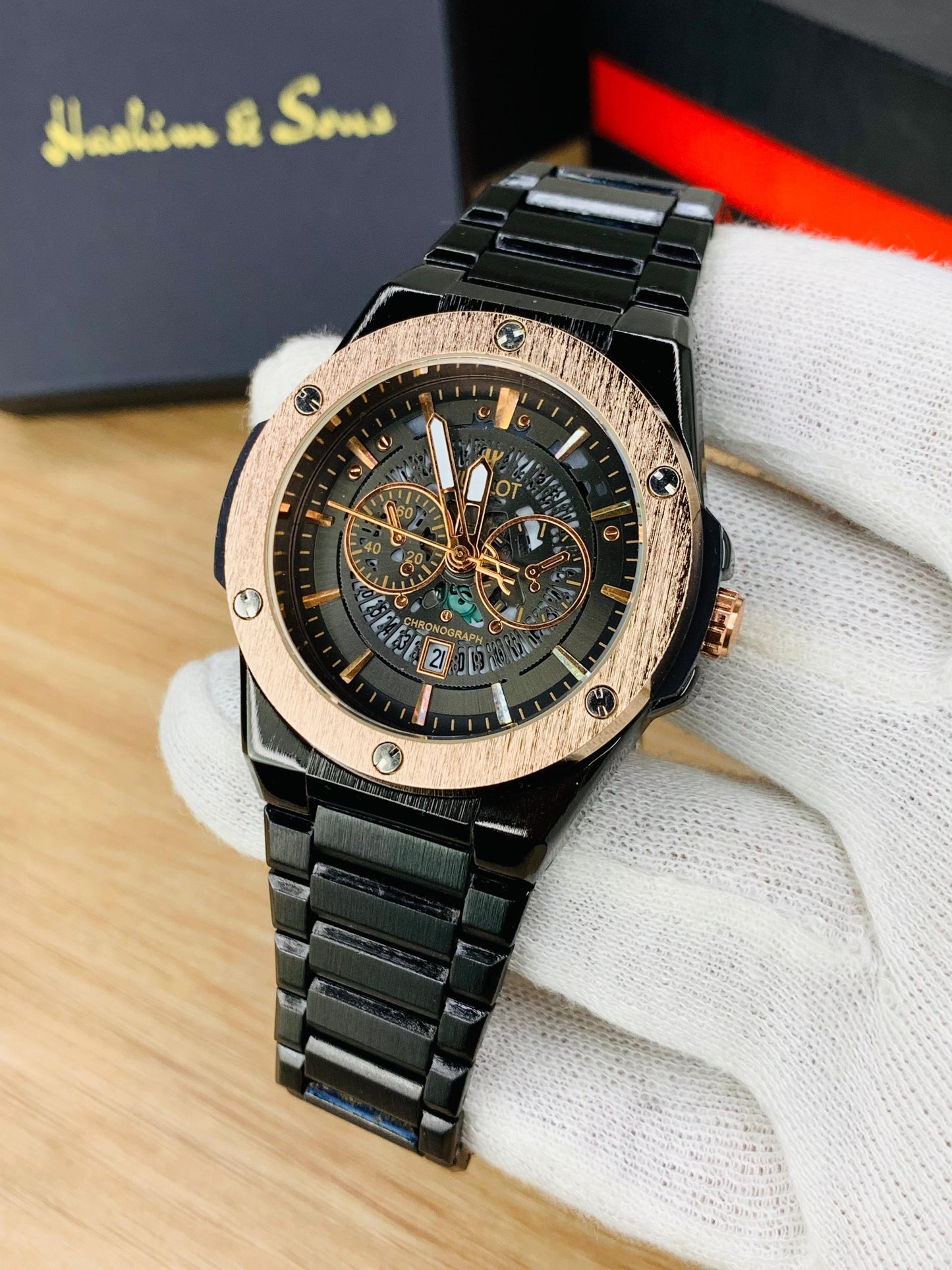 HB New | Date Adjustment | (Black Rose Gold)