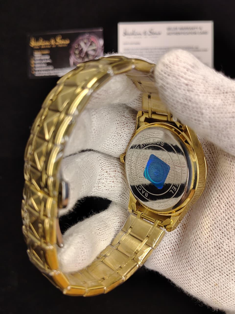 Ceramic Day & Date Watch (Golden)