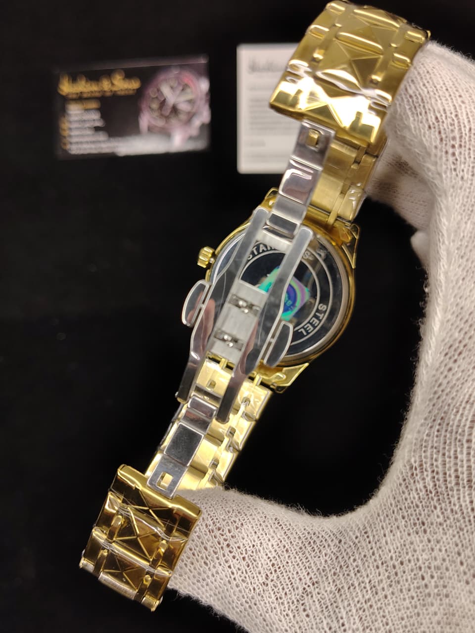 Ceramic Day & Date Watch (Golden)