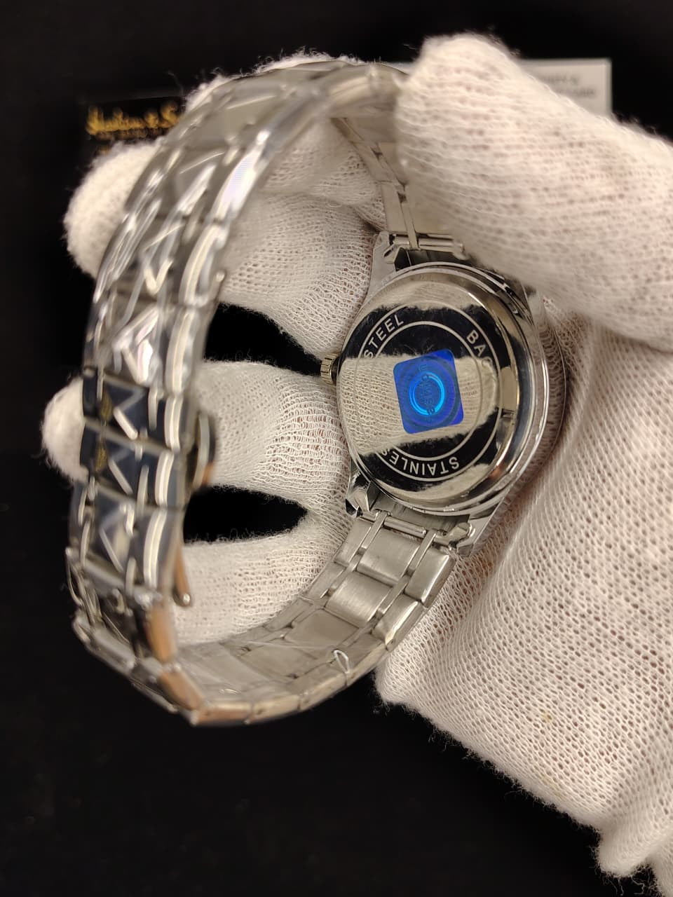 Ceramic Day & Date Watch (Silver)