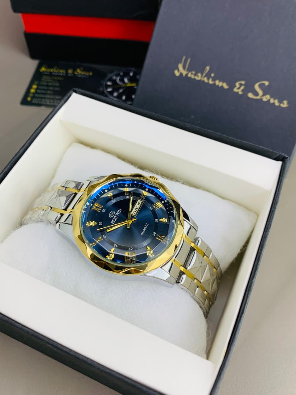 BW Ceramic Day & Date Watch (Two Tone Blue)