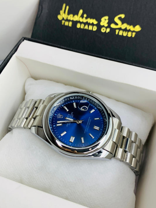 Oyster Model With Date Adjustment ( Silver Blue )