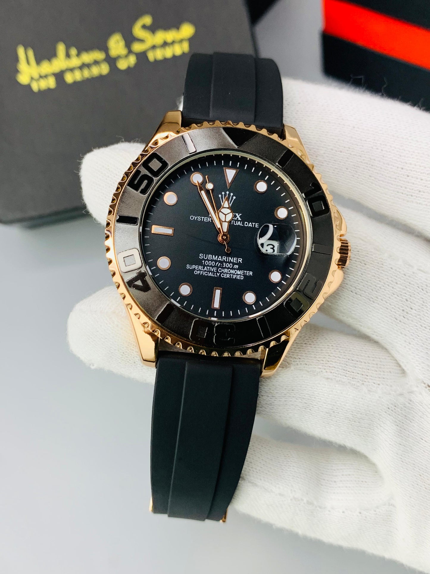 Rose Gold Men Watch