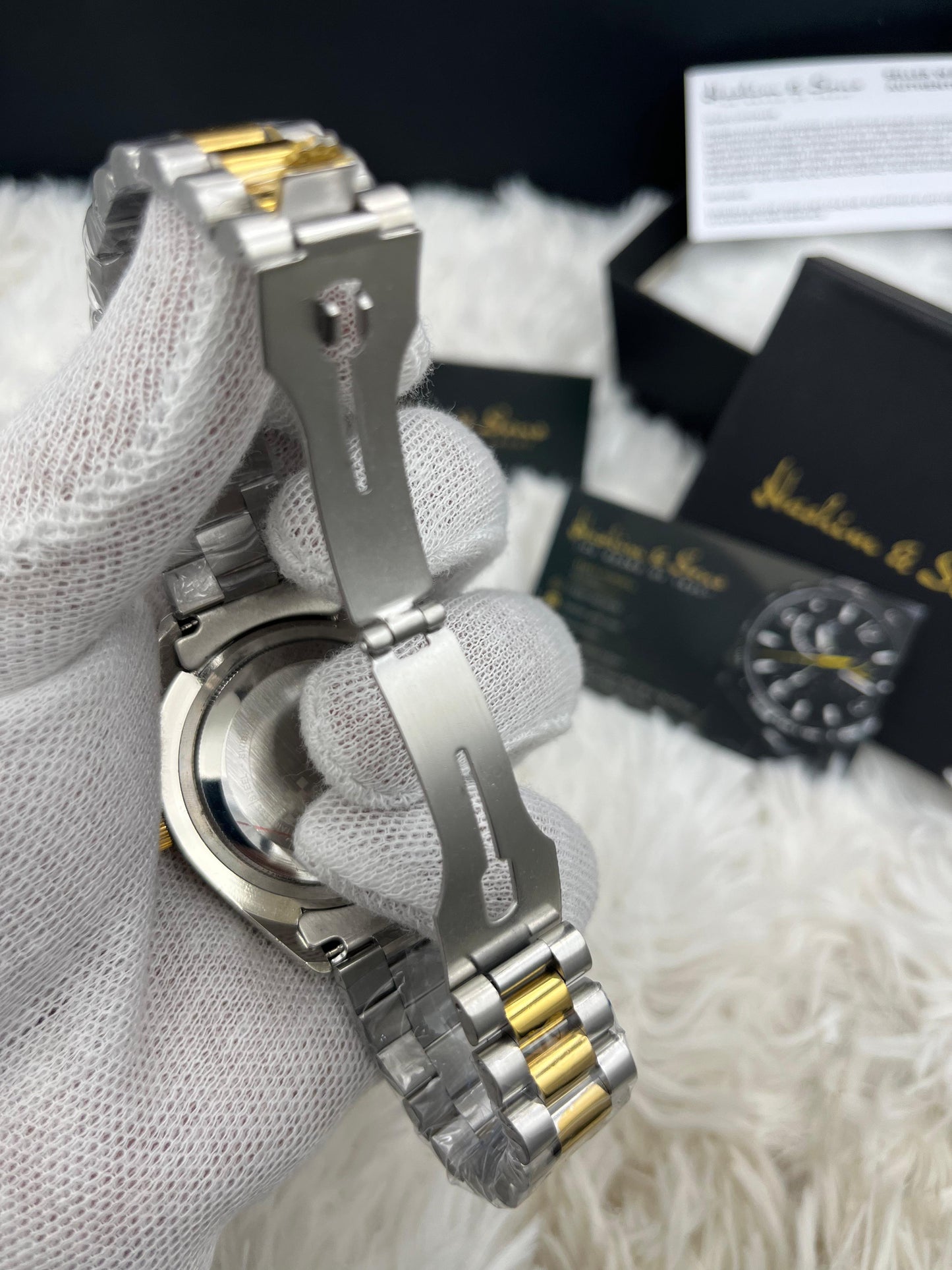 New Plain Dial Watch (Two Tone Black)