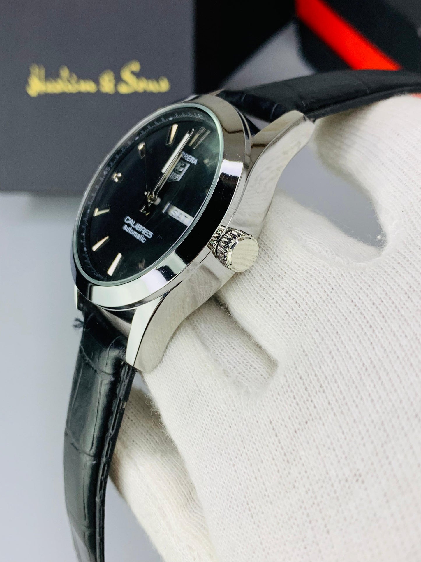 Tag Strap Black Quartz Movement Day-Date