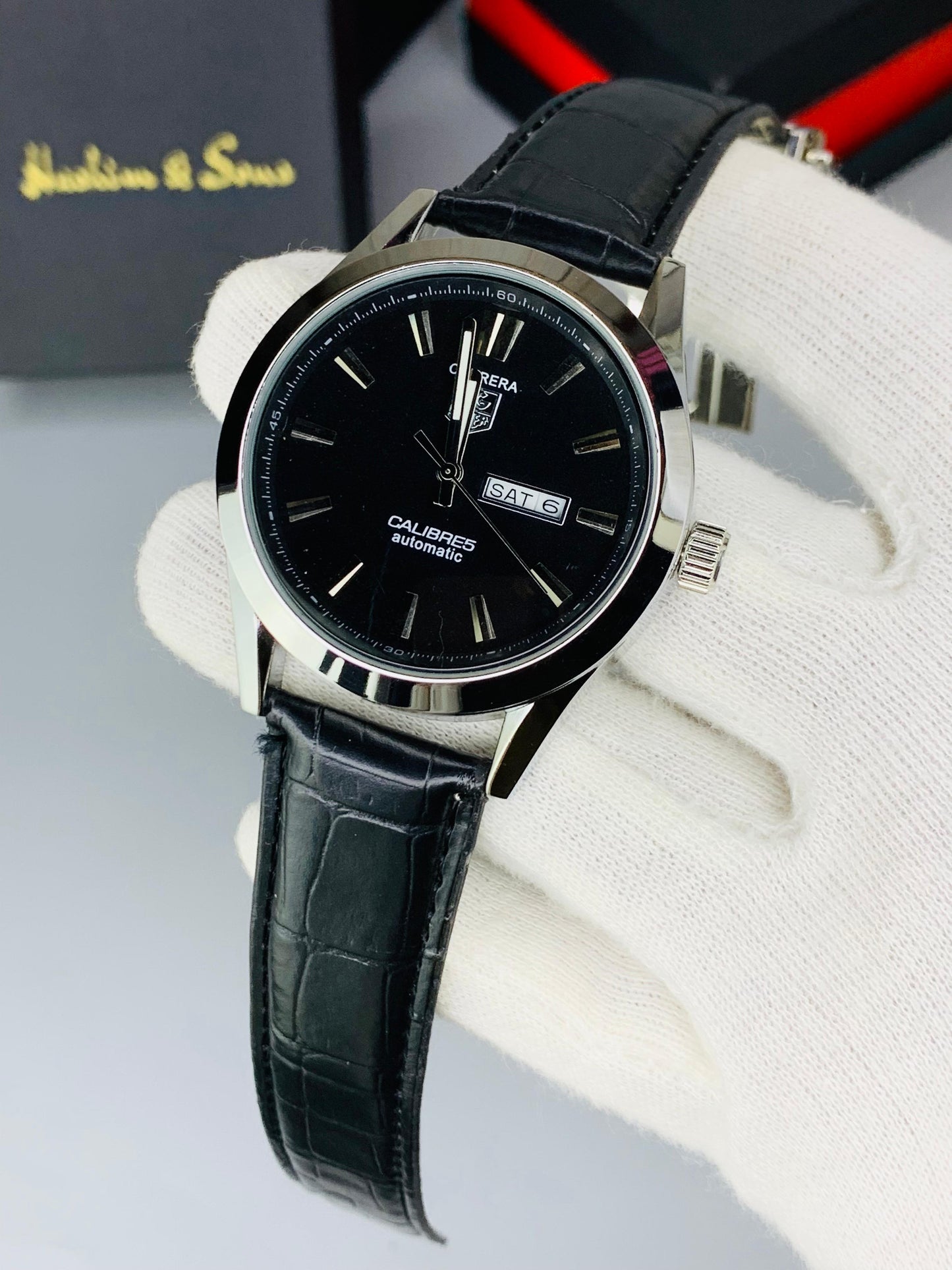 Tag Strap Black Quartz Movement Day-Date