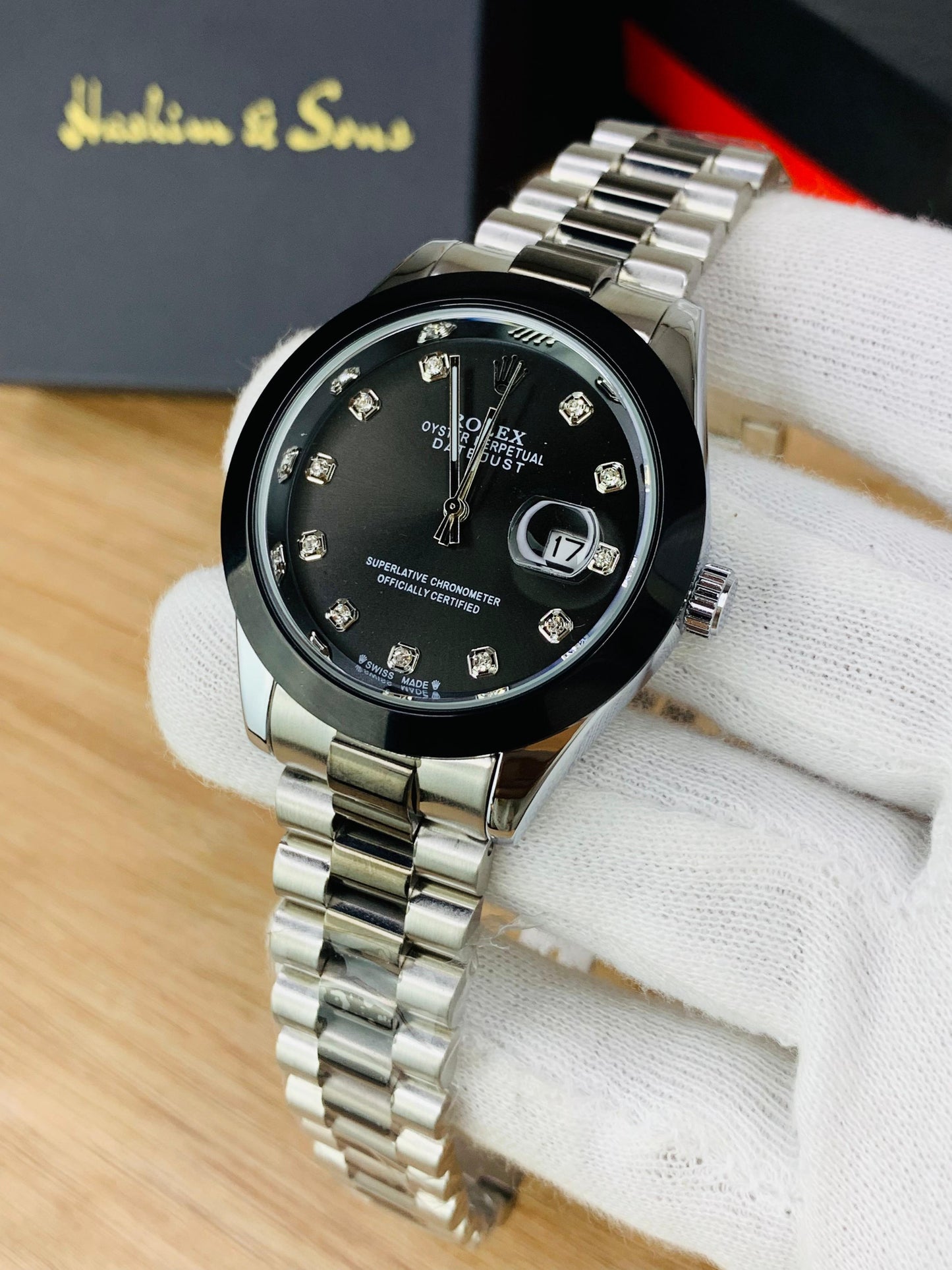 Branded Mens Black Stone Model (Black Two Tone)