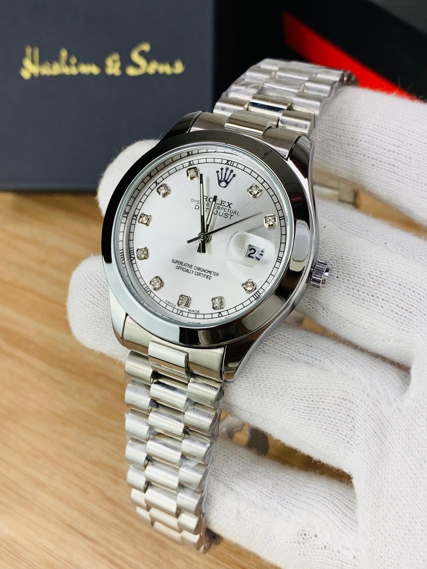 Branded Mens Stone Model (Silver)
