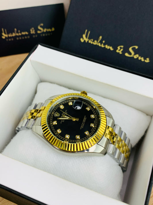 Kangoori Stone Watch (Two Tone Black)