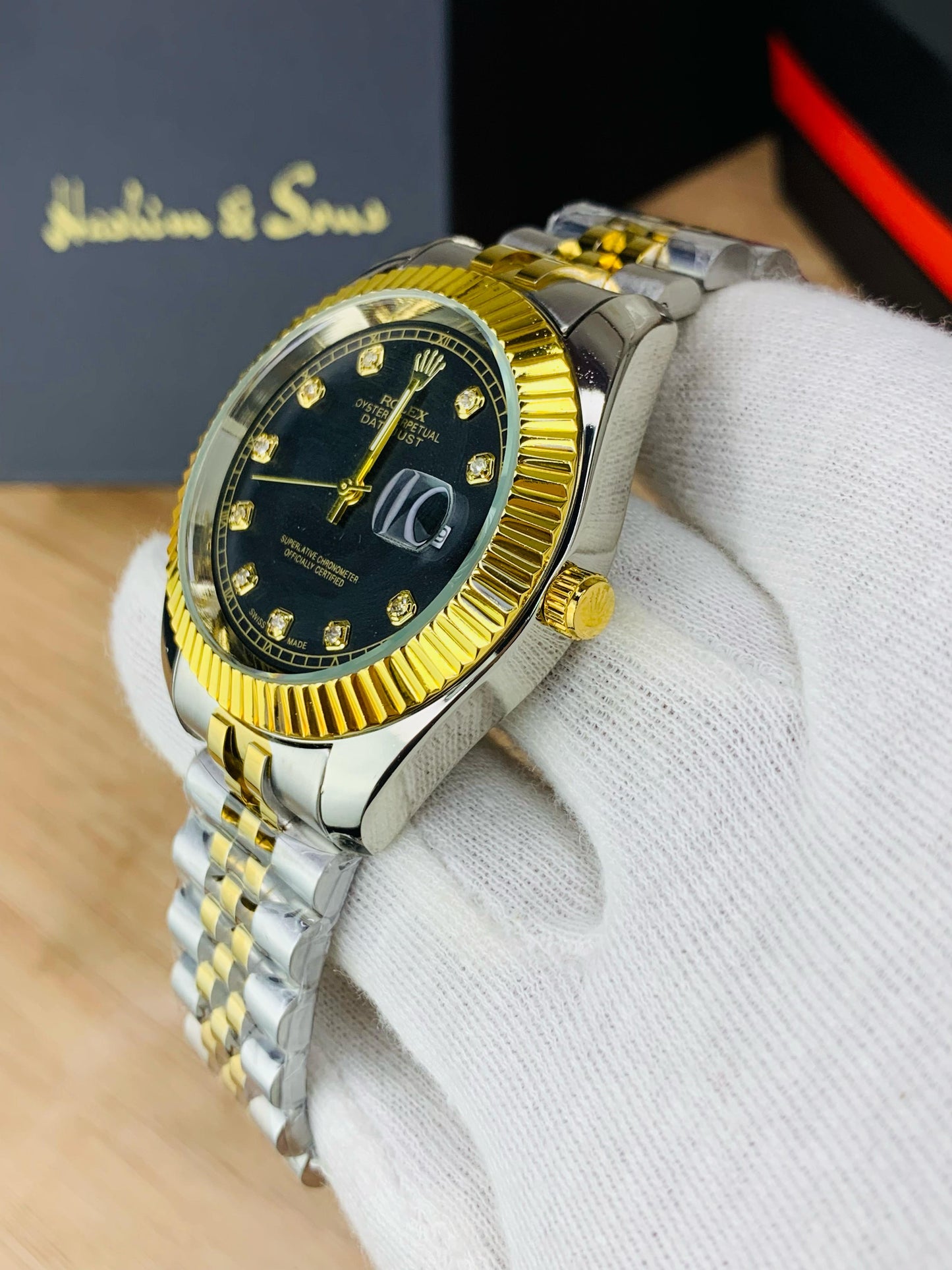 Kangoori Stone Watch (Two Tone Black)