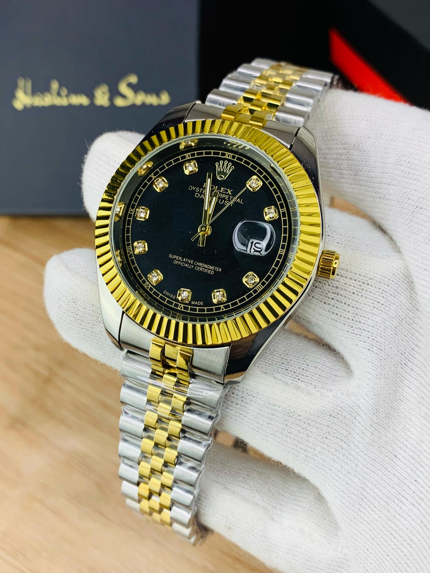 Kangoori Stone Watch (Two Tone Black)