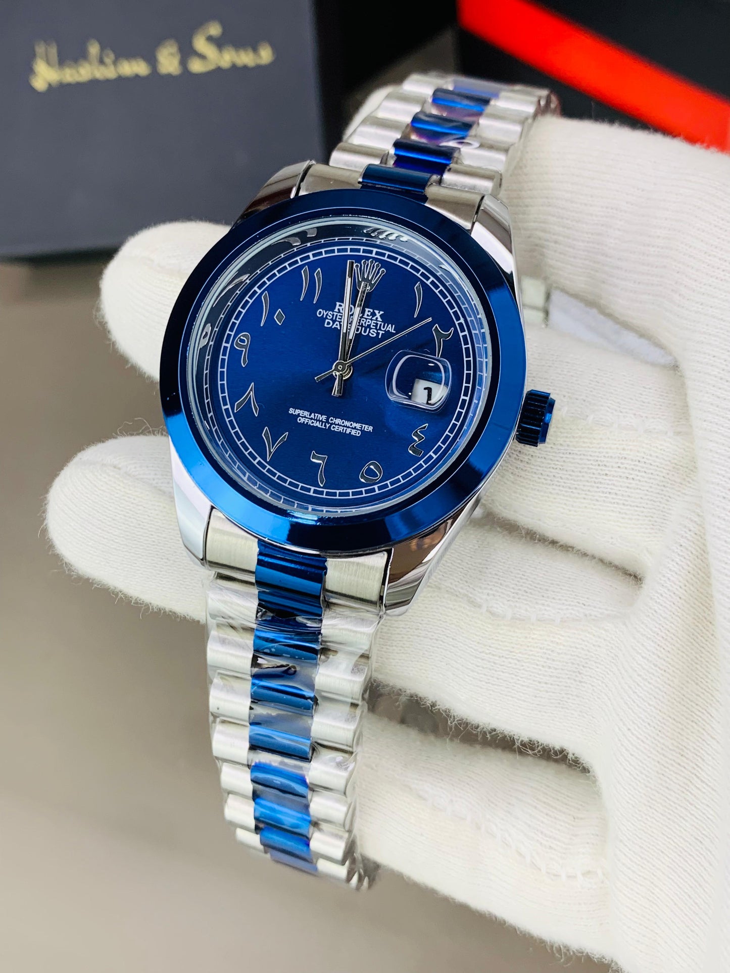 Arabic Dial Blue Two Tone