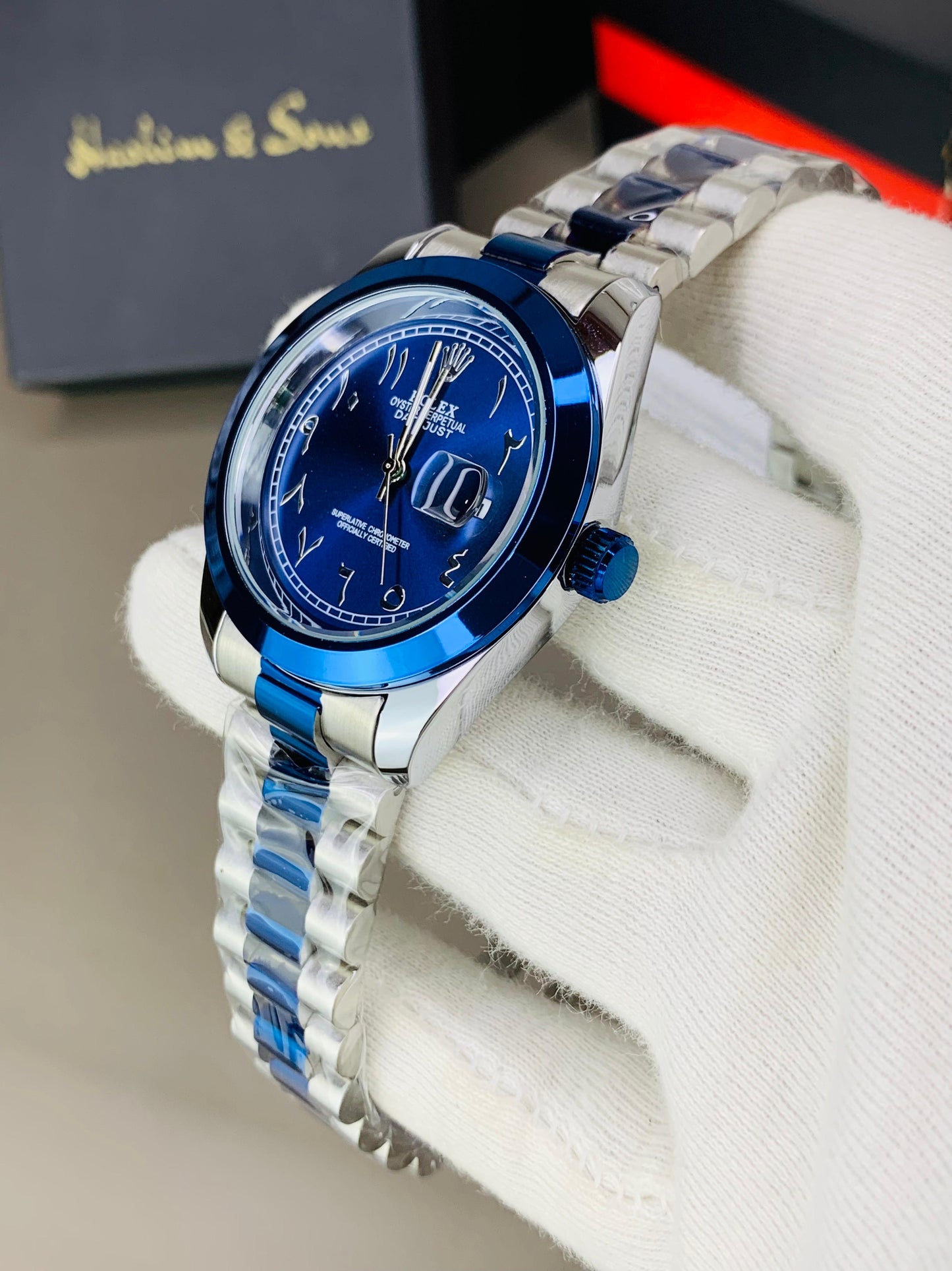 Arabic Dial Blue Two Tone