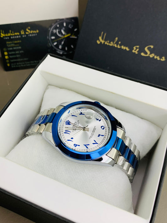 Arabic Dial Blue Two Tone white