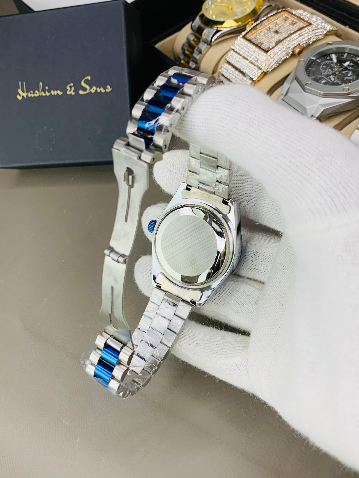 Arabic Dial Blue Two Tone white