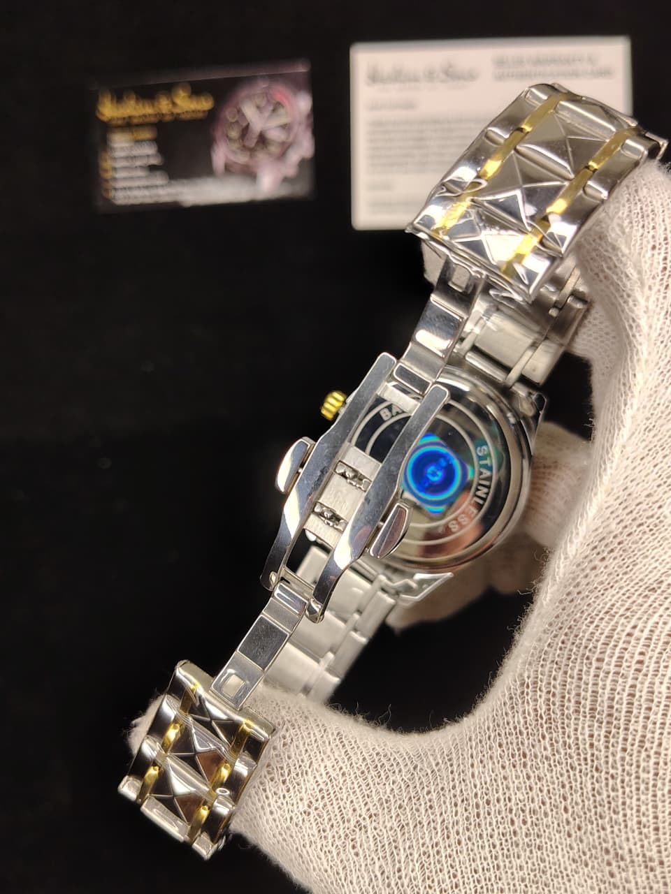 Ceramic Day & Date Watch (Two Tone White)