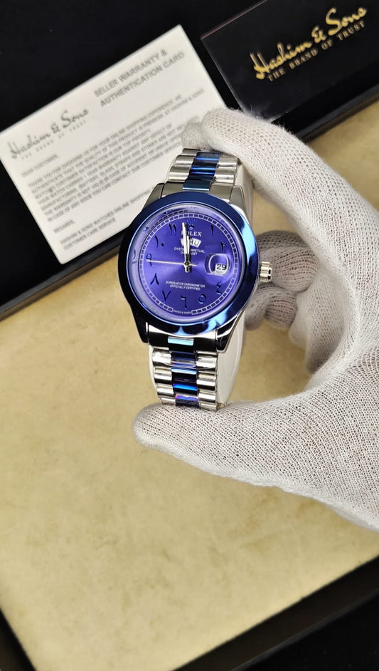Arabic Day & Date Blue Two Tone Blue New