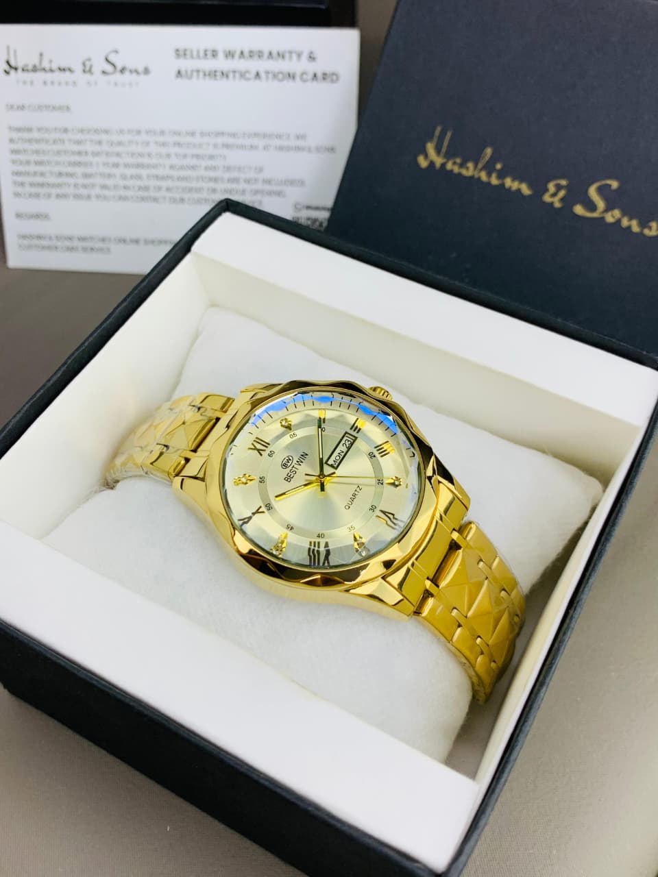BW Ceramic Day & Date Watch (Golden Silver)