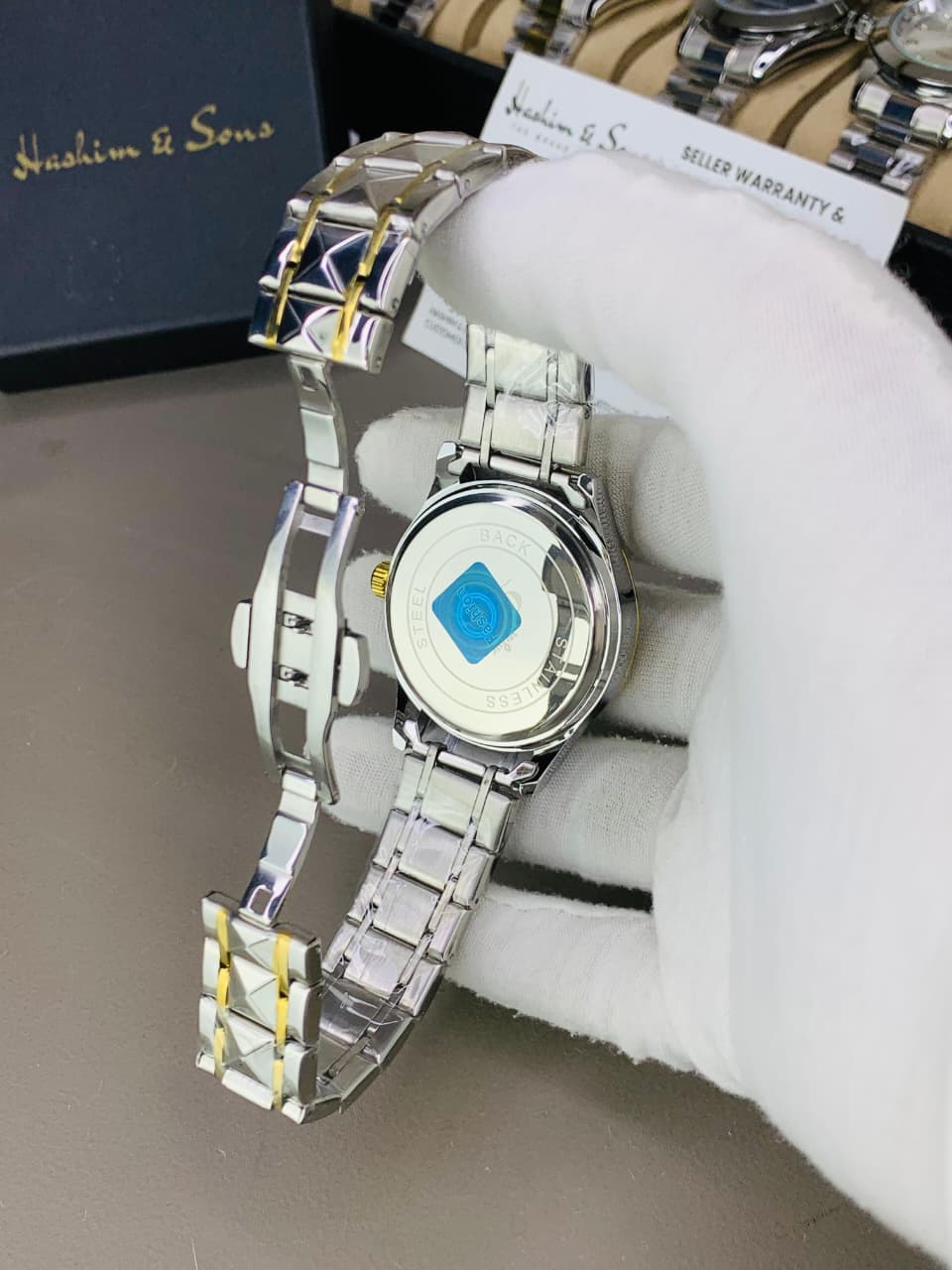 BW Ceramic Day & Date Watch (Two Tone White)