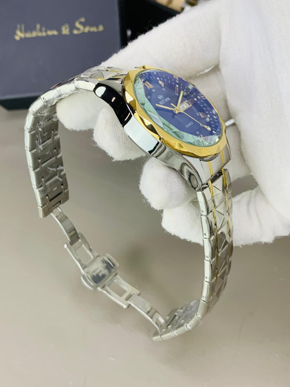 BW Ceramic Day & Date Watch (Two Tone Blue)