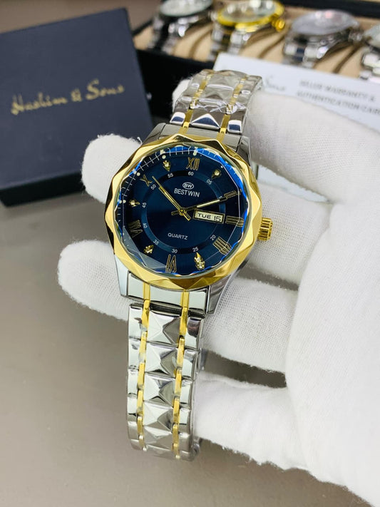 BW Ceramic Day & Date Watch (Two Tone Blue)