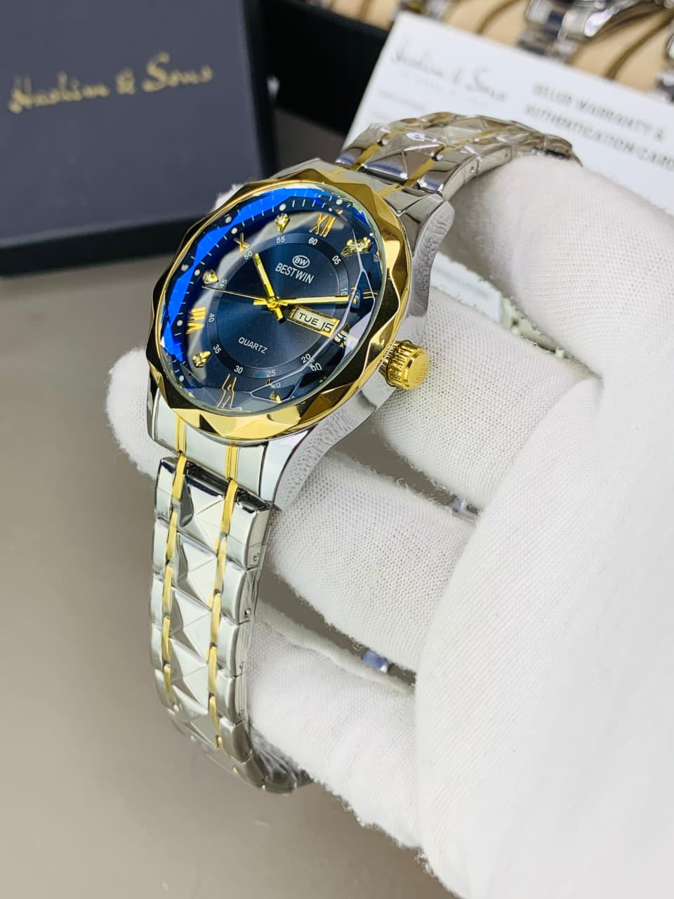 BW Ceramic Day & Date Watch (Two Tone Blue)