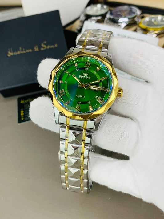 BW Ceramic Day & Date Watch (Two Tone Green)