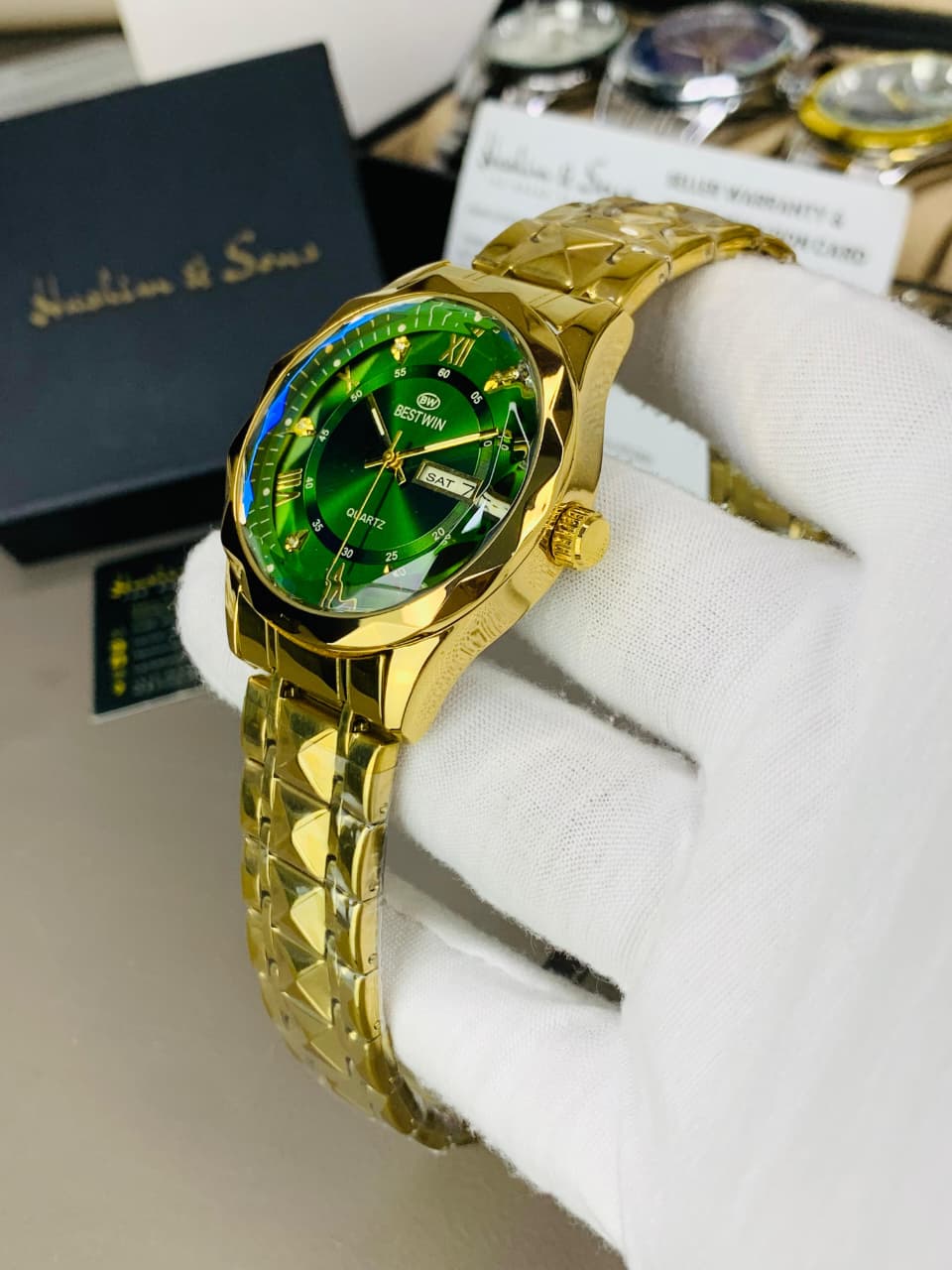 BW Ceramic Day & Date Watch (Golden Green)