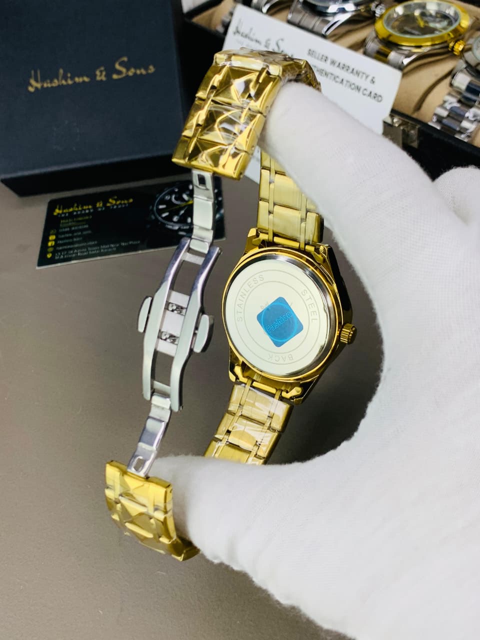 BW Ceramic Day & Date Watch (Golden Blue)