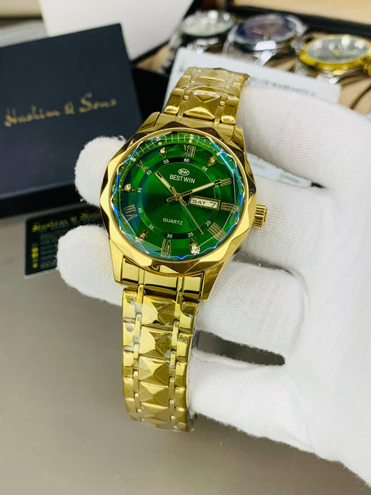 BW Ceramic Day & Date Watch (Golden Green)