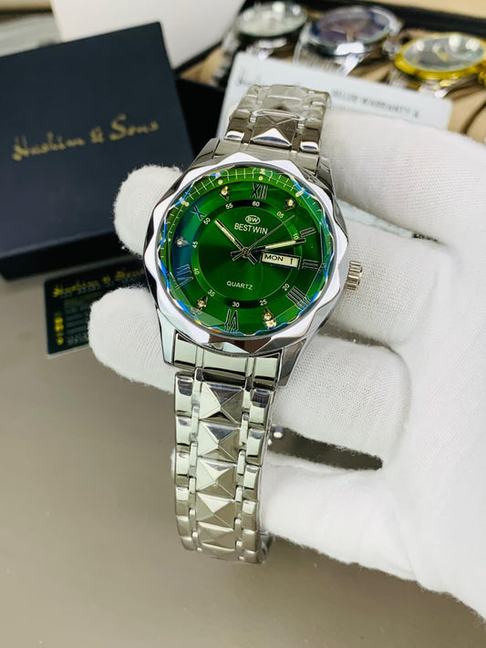 BW Ceramic Day & Date Watch (Silver Green)