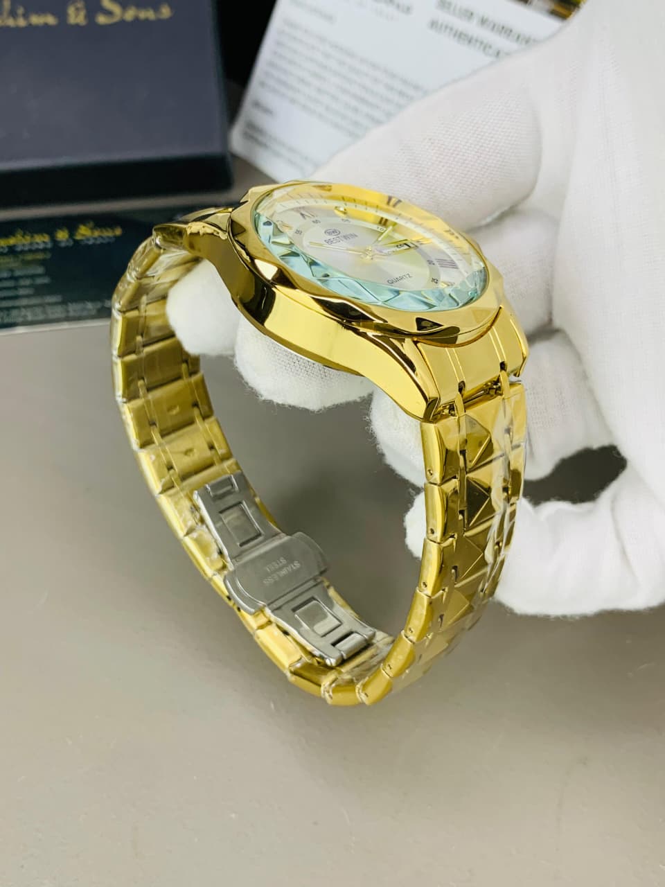BW Ceramic Day & Date Watch (Golden Silver)
