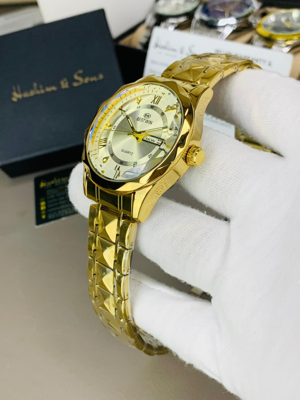BW Ceramic Day & Date Watch (Golden Silver)