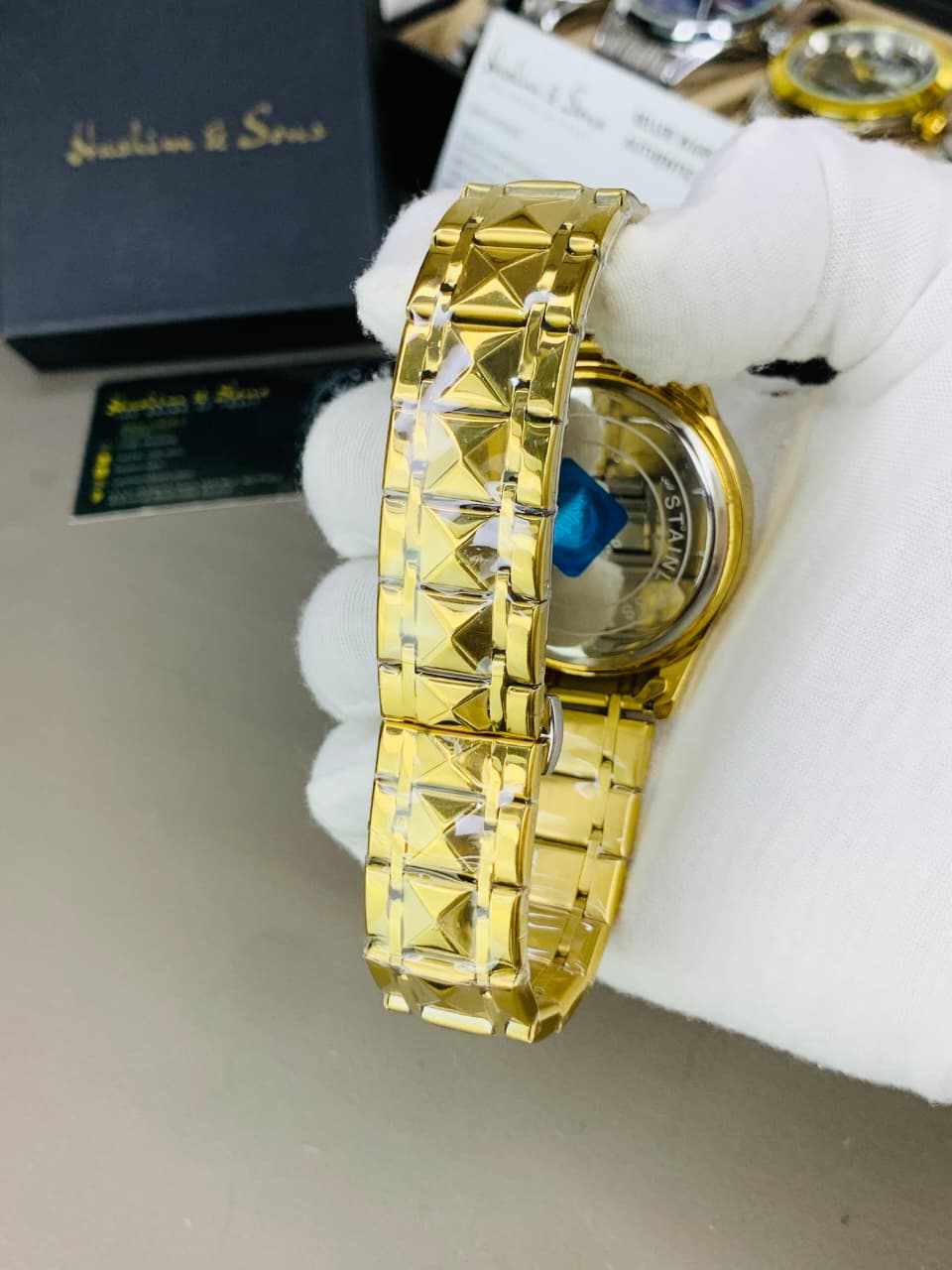 BW Ceramic Day & Date Watch (Golden Blue)