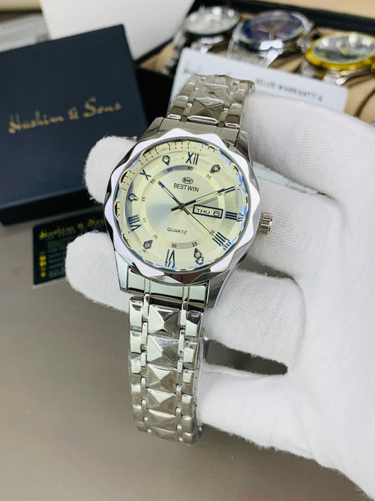 BW Ceramic Day & Date Watch (Silver)