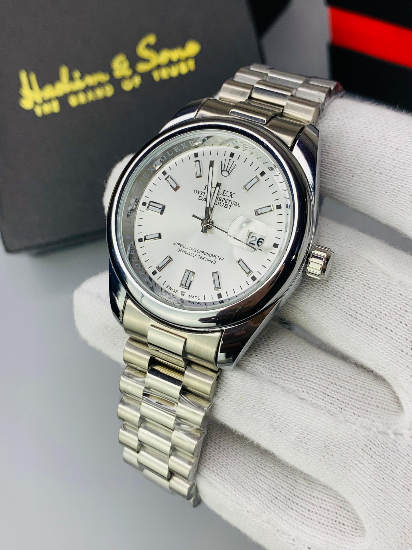 Oyster Model With Day & Date Adjustment ( Silver )