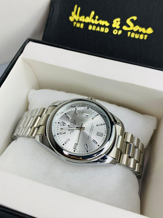Oyster Model With Day & Date Adjustment ( Silver )
