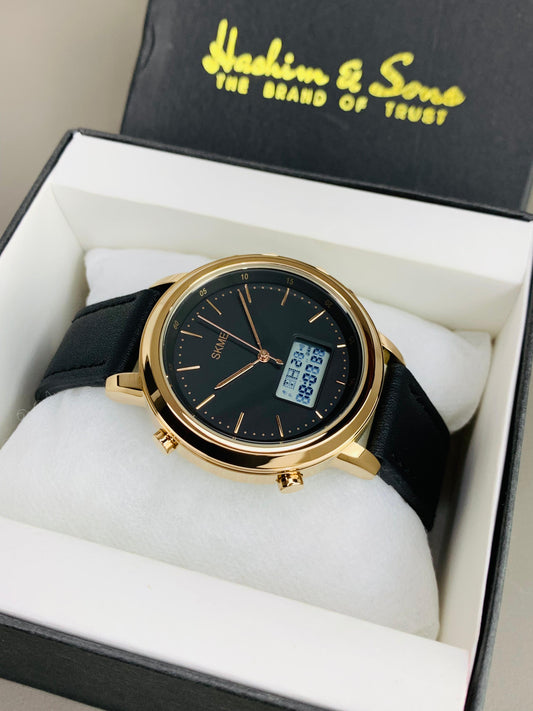 SKMEI DUAL TIME ORIGINAL WATCH (ROSE GOLD)