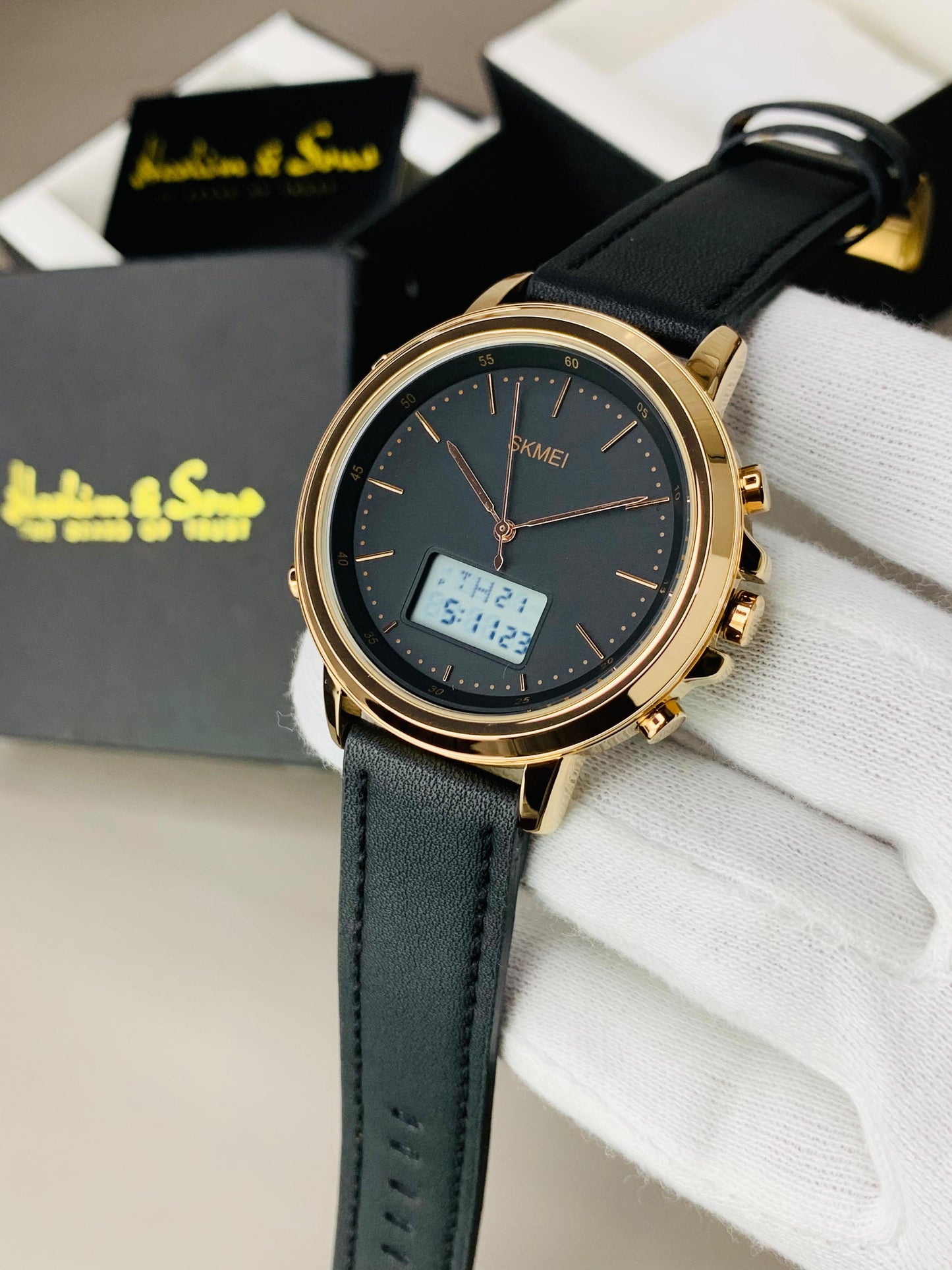 SKMEI DUAL TIME ORIGINAL WATCH (ROSE GOLD)