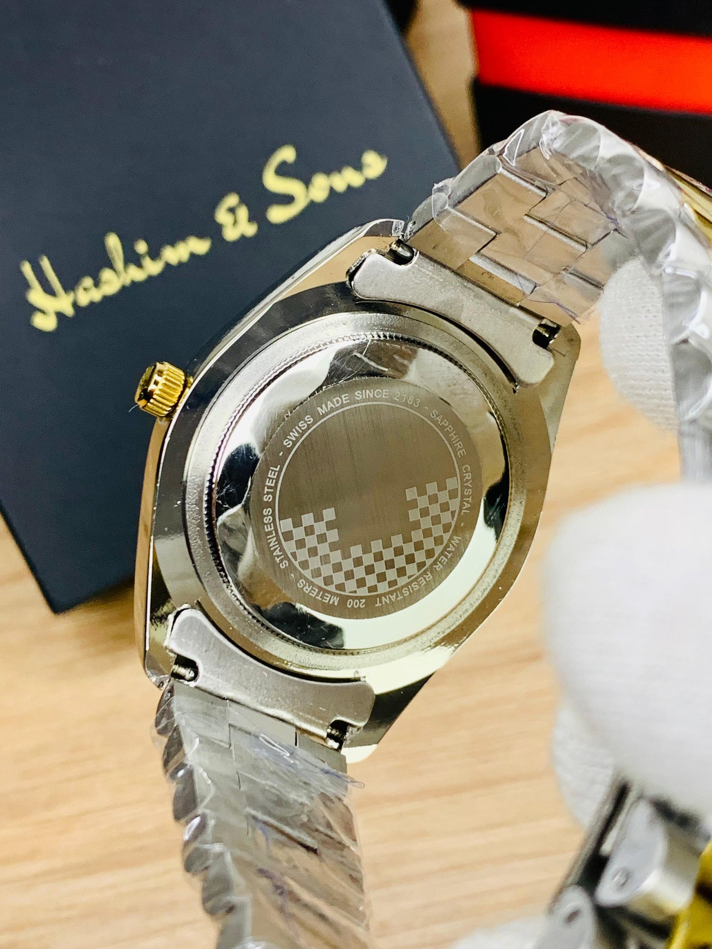 New Plain Dial Watch (Two Tone Black)