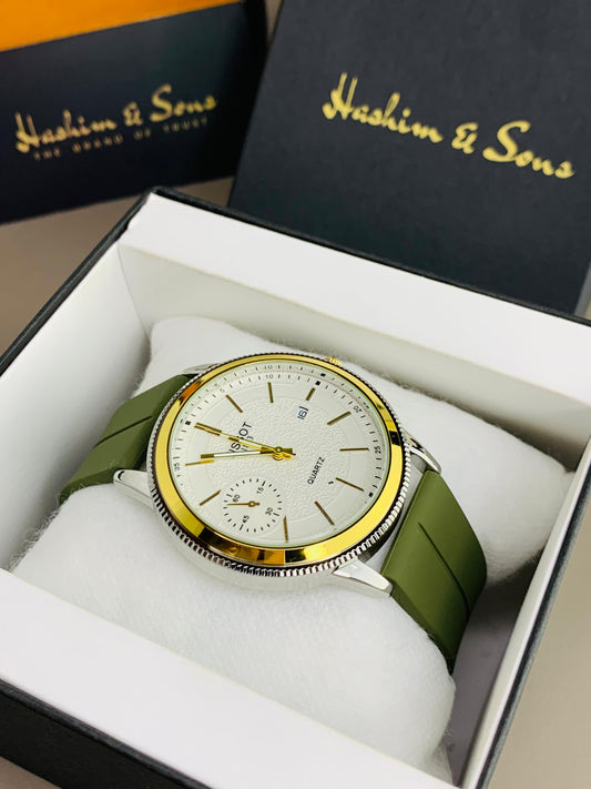 Magnetic Strap Watch With Date (Green)
