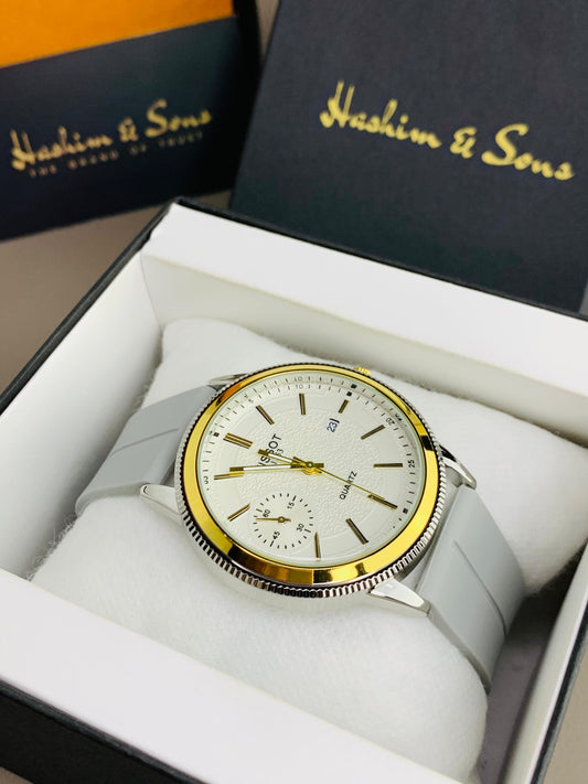 Magnetic Strap Watch With Date (White)