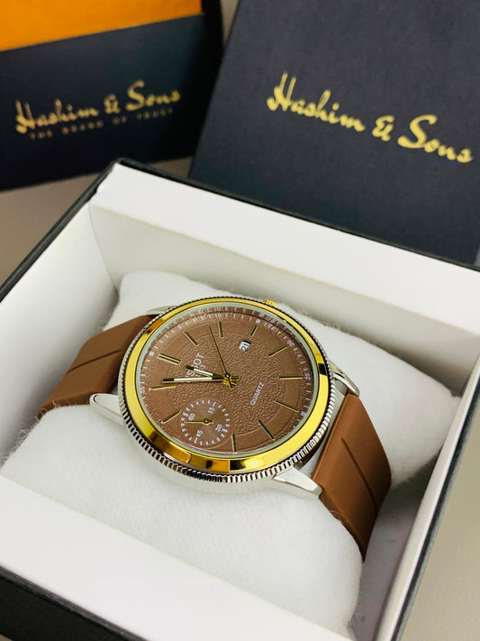 Magnetic Strap Watch With Date (Brown)